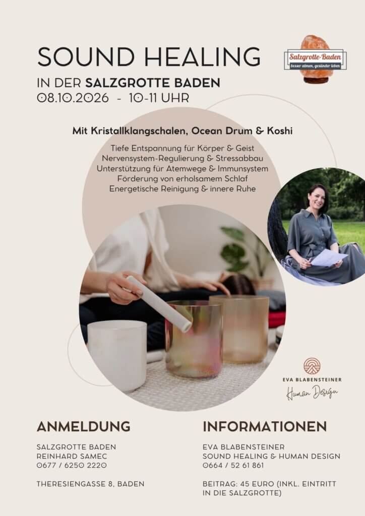 Sound Healing in der Salzgrotte-Baden